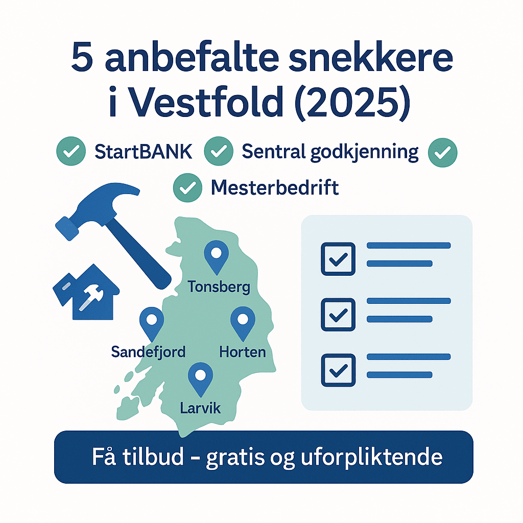 5 beste snekkere i Vestfold 2026 | Tømrer Vestfold