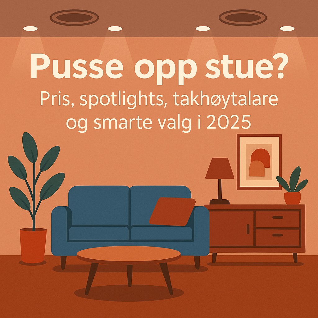 Pusse opp stue? Pris, spotlights, takhøyttalere og smarte valg