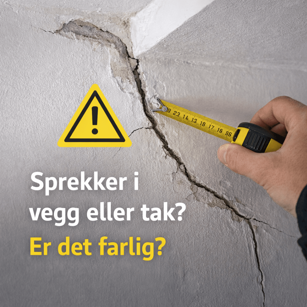 Sprekker i vegg eller tak – er det farlig?